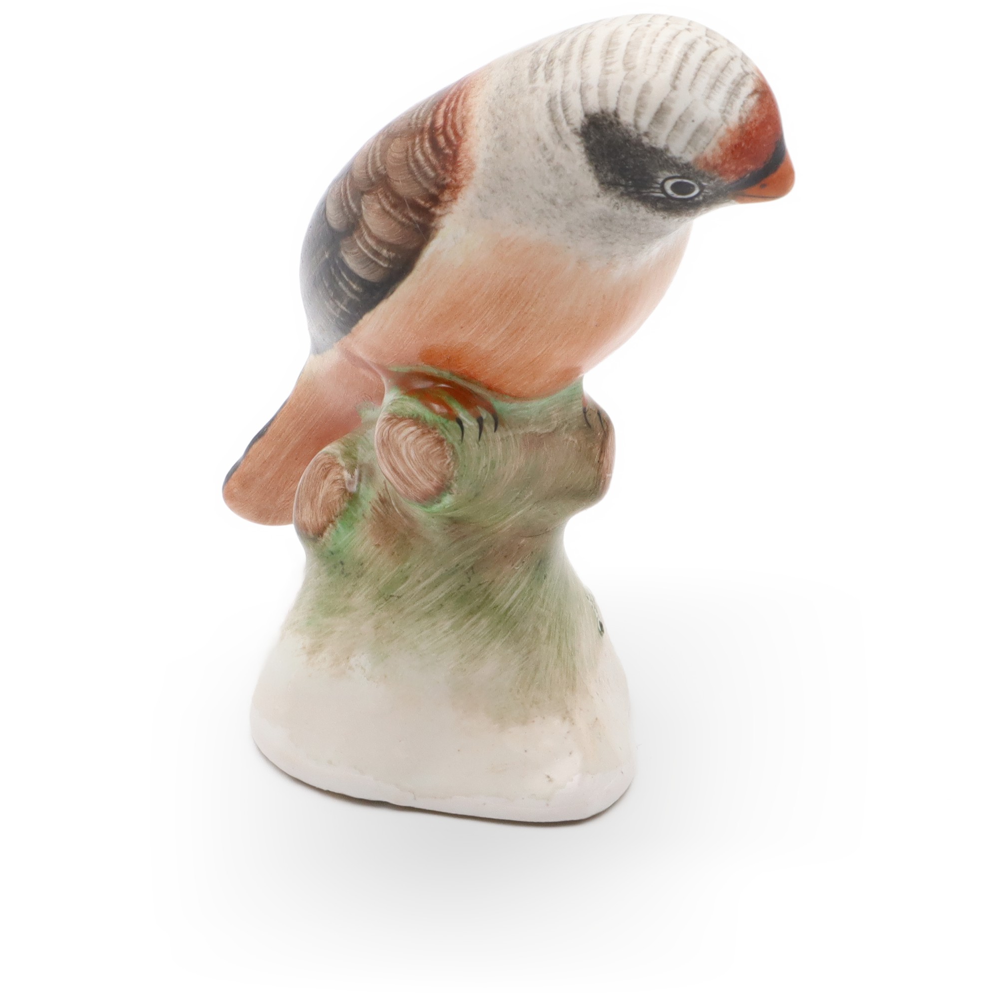 Grey Bird Hand Painted Porcelain Figure, Bird Art Collectible, Pet Figurine, Hungarian Art, Vintage Ceramic Sculpture